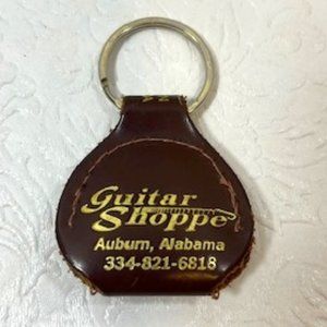 Guitar Shoppe Auburn, Alabama Brown Leather Keychain Guitar Pick Holder